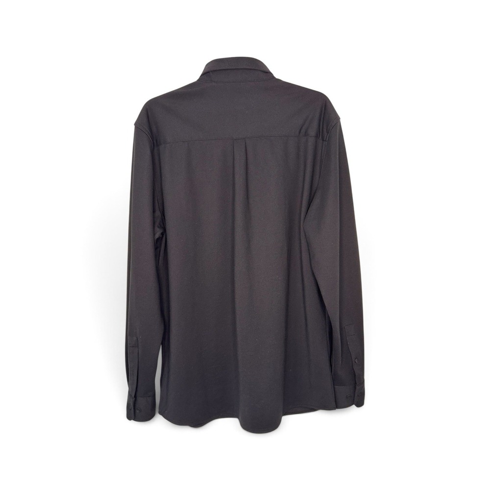 Desert Dunes Men's L Black Stretch Knit Long Sleeve Button Down Shirt - Picture 2 of 8